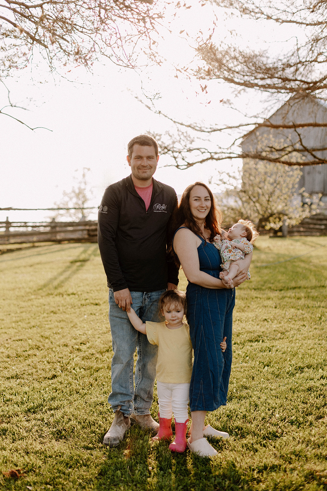 Samantha Turner with her family at the farm